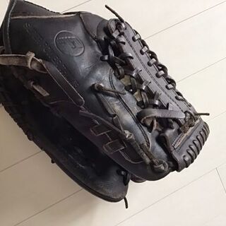 軟式用グローブ　中古品　黒の画像