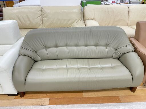 2人掛けソファー　グリーン　合皮　【トレファク岸和田店】