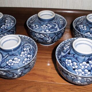 ふた付き 小鉢5個セット 煮物碗 蓋つき 瀬戸物 和食器 中古 ...