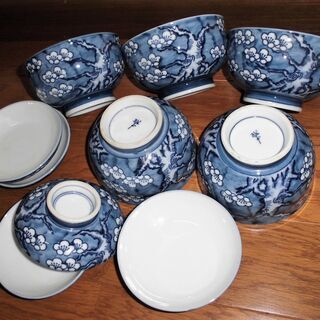 ふた付き 小鉢5個セット 煮物碗 蓋つき 瀬戸物 和食器 中古 割れなしの画像