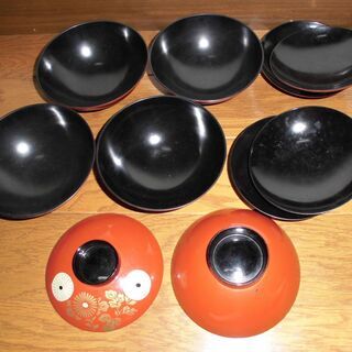漆器 ふた付き 汁椀 みそ汁 ５個セット