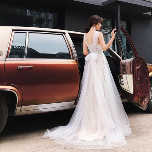 レース/Aライン　ウエディングドレス　1回着用