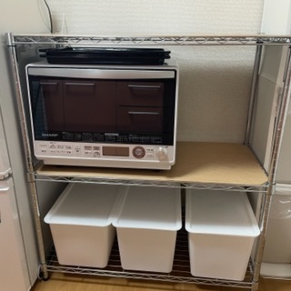 メタルシェルフ＆収納ケース　キッチン収納　