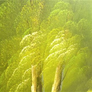 絵画 油彩 風景画 額縁 アンティーク風 山 自然 額 アート 美術品 絵 ゴールド 苫小牧西店の画像