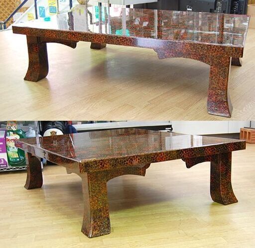 札幌発 伝統工芸 津軽塗 座卓 121×91×33cm 和家具 漆器家具 ローテーブル 須藤哲朗 札幌市 清田区 平岡