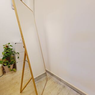【大型】 全身ミラー　鏡　160cm×50cm　自立します　木製...
