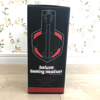 ゲーミングヘッドセット deluxe マイク付ヘッドホン 赤の画像
