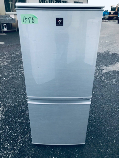 1576番 シャープ✨ノンフロン冷凍冷蔵庫✨SJ-PD14W-S‼️