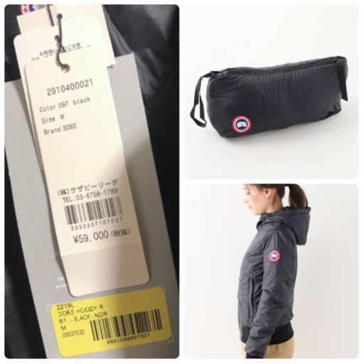 新品 未使用 CANADA GOOSE ドア フーディ R レディース M カナダグース 黒