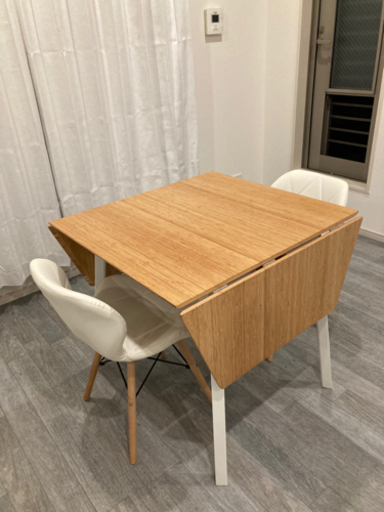 IKEA ダイニングテーブル　白イス2脚セット　手渡しのみ