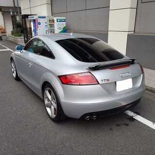 アウディTT クーペ  2.0TFSI 　H19モデル　車検4/3　走行75000ｋ　社外メモリーナビ＆地デジＴＶ　黒革スポーツシート　フロントリップスポイラー　LEDテール　シ―ケンシャルサイドミラーウィンカー　Ｓライングリル＆マフラー＆18ＡＷ　ドラレコ　ＥＴＣ　キセノンの画像