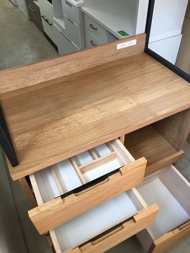 a.depeche アデペシュ スプレム キッチンボード 80　食器棚　末次家具　オーク無垢　クリーニング済み　美品