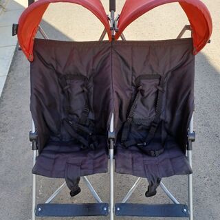 クールキッズ　双子ベビーカー　レインカバー付き