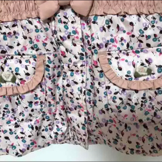 Souris【スーリー】コート100【人気 子供服 ブランド キッズ トップス アウター 羽織り ジップアップ 花 レース リボン フード 裏ボア あったか 女の子 かわいい】の画像