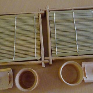 受付停止します。【未使用品】竹製　ざるそばセット