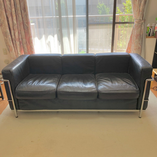 3人掛けソファ ル・コルビジェ LC2 デザイナーズ ソファー Le Corbusier 3P 三人掛け 赤 ソファ sofa ブラック アイボリー レッド オレンジ リプロダクト ジェネリック家具 応接間 応接 商談室 応接間ソファ