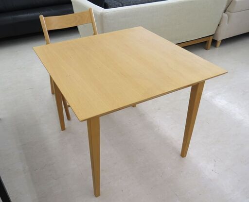 北海道/千歳市 無印良品 ブナ材 ダイニングセット シンプル ナチュラル コンパクト 幅85×奥行85×高さ70 近郊配送/店頭でのお受渡し大歓迎