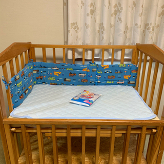 【取引終了】木製ミニベビーベッド（ミニベビーベッド用の敷布団マッ...