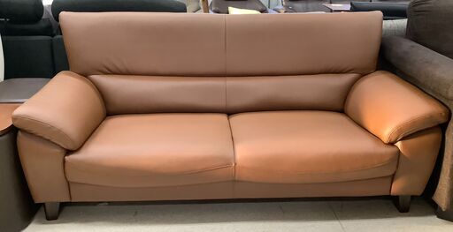 2人掛けソファ レザーソファ ブラウン【ユーズドユーズ名古屋天白店】 J1122