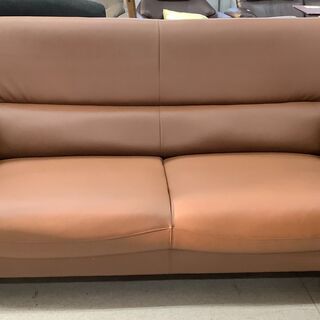 2人掛けソファ レザーソファ ブラウン【ユーズドユーズ名古屋天白店