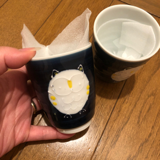 フクロウ　湯呑み2個セット　新品未使用