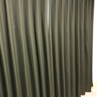 【受付終了】遮光遮熱カーテン(モスグリーン) レースカーテン付！の画像