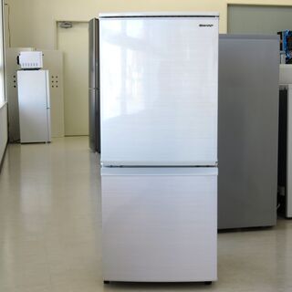 北海道/千歳市 1ヶ月保証！2020年製 SHARP シャープ 2ドア冷蔵庫  SJ-D14F-W  白/ホワイト ドア開き変更可能 近郊配送/店頭でのお受渡し大歓迎