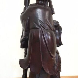 中国美術　木製彫刻　桃仙人像の画像