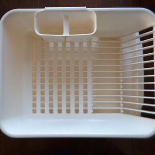 中古　食器洗いかご（水切り）　白