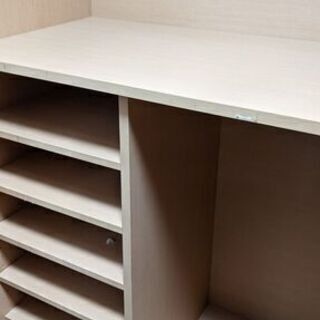 日本製 棚付きワイドタイプロッカー クローゼット (ナチュラル) の画像