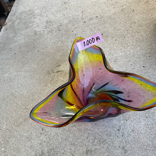 虹色ガラス花器の画像