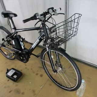 B500★整備済　走行少ない　中古電動自転車　YAMAHA　BRACE　ネイビー★　内装8段　12.8Ah【26インチ】の画像