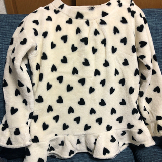 子供服 120 ハート柄モコモコパジャマ GU キッズ