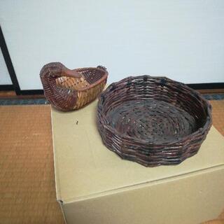 小物入れ　竹細工&藁細工　無料で譲りますの画像