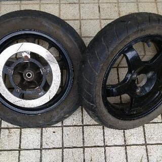 スカイウェイブcj43用前後ホイール黒  タイヤ山無し