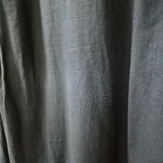 無印 リネンロングシャツ S 濃紺の画像