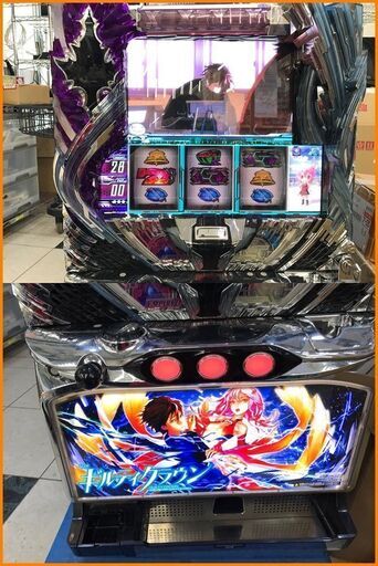 【引取限定】パチスロ実機 ＳＬＯＴギルティクラウン（ギルクラ） コインレス機 5.5号機 エレコ 台キー 設定キー データカウンター(