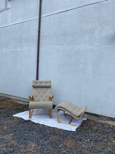 (商談中)天童木工。マットソンシリーズ、ハイバックチェア！オットマン付き！