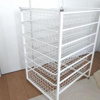 収納ラック　IKEA風　ワイヤーラック　ホワイト　クローゼットに...