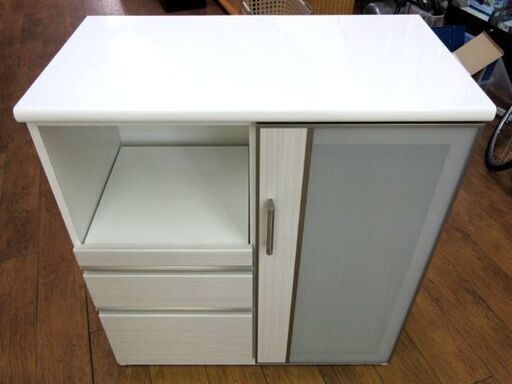 ニトリ ミドルレンジボード 幅90.5×奥50×高101.5cm ポスティア90 エナメル ホワイト 食器棚 キッチン 収納 家具 札幌 厚別店
