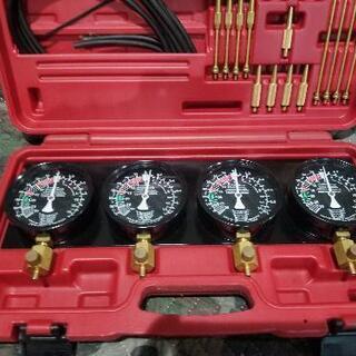 4連 バキュームゲージ セット レギュレーター付き 4連バキュームゲージ メーター 負圧測定の画像