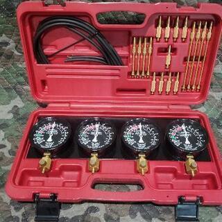 4連 バキュームゲージ セット レギュレーター付き 4連バキュームゲージ メーター 負圧測定の画像