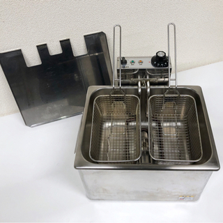 TK-4 TAIJI/タイジ 電気式 フライヤー TF-40A 中古◆専用網 蓋 付き 電源100V◆業務用 コンパクト 厨房 屋台 イベントにも