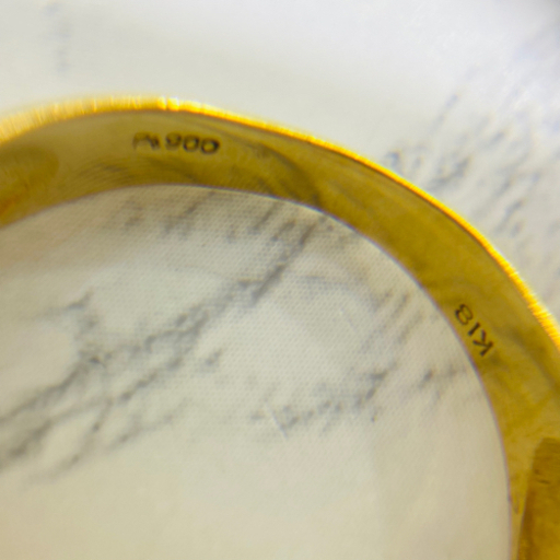 【中古品】 K18/Pt900 ダイヤ付リング 17号  6.6g［91］