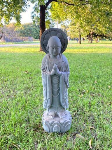 ◎大幅お値下げしました‼️ ① 逸品 貴重 石仏 お地蔵様 菩薩立像 仏像 ☆ 御影石道祖神手水鉢坪庭茶道石仏庭園オブジェ自然石天然石
