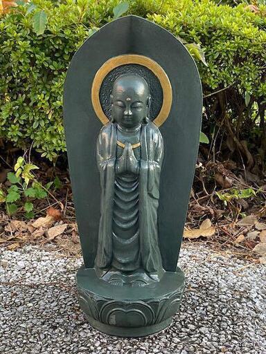 ◎大幅お値下げしました‼️ ② 逸品 貴重 石仏 お地蔵様 菩薩立像 仏像 ☆ 御影石道祖神手水鉢坪庭茶道石仏庭園オブジェ自然石天然石古民具造園灯篭水鉢茶庭盆栽古美術