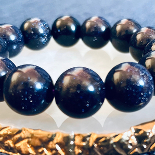 【未使用品】紫金石 ブルーゴールドストーン ブレスレット 12.5mmの画像