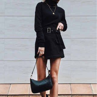 aclent ステッチラップミニスカート