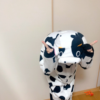 メンズ　レディース　パジャマ　ルームウェア　乳牛柄　パーティー　コスプレの画像
