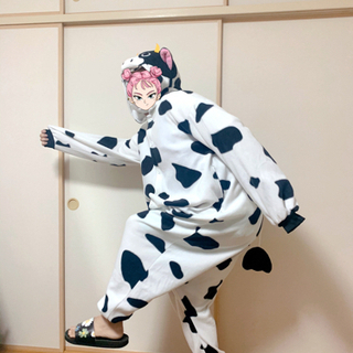 メンズ　レディース　パジャマ　ルームウェア　乳牛柄　パーティー　コスプレの画像